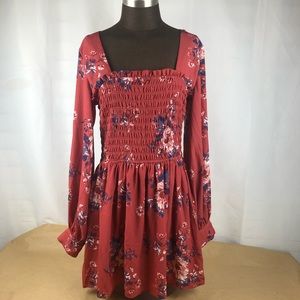 floral long sleeve dress